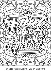 Inspirational quote coloring page for adults. Motivational quote coloring page. Affirmative quote coloring page. Positive quote coloring page for kids. Motivational Swear word. Motivational typography