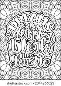 Inspirational quote coloring page for adults. Motivational quote coloring page. Affirmative quote coloring page. Positive quote coloring page for kids. Motivational Swear word. Motivational typography