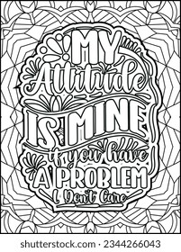 Inspirational quote coloring page for adults. Motivational quote coloring page. Affirmative quote coloring page. Positive quote coloring page for kids. Motivational Swear word. Motivational typography