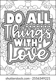 Inspirational Quote Coloring Page for Adults. Motivational Quote Coloring Page.