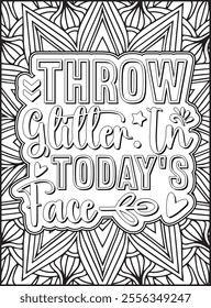 Inspirational Quote Coloring Page for Adults. Motivational Quote Coloring Page.