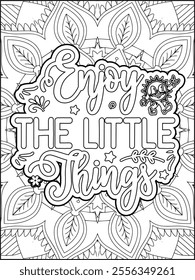 Inspirational Quote Coloring Page for Adults. Motivational Quote Coloring Page.