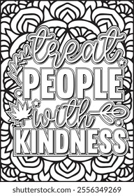 Inspirational Quote Coloring Page for Adults. Motivational Quote Coloring Page.