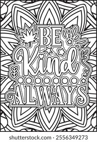 Inspirational Quote Coloring Page for Adults. Motivational Quote Coloring Page.