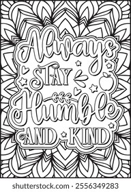Inspirational Quote Coloring Page for Adults. Motivational Quote Coloring Page.