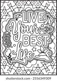 Inspirational Quote Coloring Page for Adults. Motivational Quote Coloring Page.