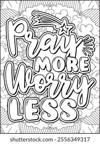 Inspirational Quote Coloring Page for Adults. Motivational Quote Coloring Page.