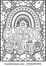 Inspirational Quote Coloring Page for Adults. Motivational Quote Coloring Page.