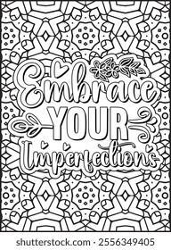 Inspirational Quote Coloring Page for Adults. Motivational Quote Coloring Page.