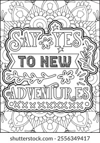 Inspirational Quote Coloring Page for Adults. Motivational Quote Coloring Page.