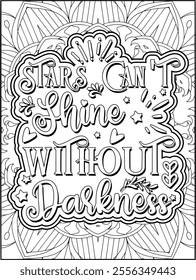 Inspirational Quote Coloring Page for Adults. Motivational Quote Coloring Page.