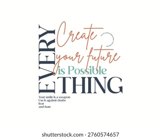 Inspirational Quote Create Your Future Everything Is Possible Ty