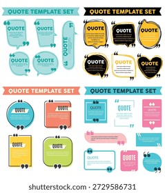 Conjunto de marco de cita inspirador con diseño limpio y moderno.
Perfecto para publicaciones en redes sociales, carteles, marcas, proyectos de tipografía y contenido motivador.
Elementos de Vector totalmente editables y escalables.