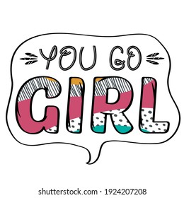 Inspirational Quote Girls Decorative Poster Handwritten Stock Vector ...