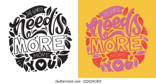 Inspirational quote hand drawn doodle lettering. Modern calligraphy. Brush painted letters, vector