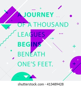 Inspirational quote. Modern Flat Style Geometric Background