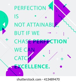 Cita inspiradora. Fondo geométrico moderno de estilo plano