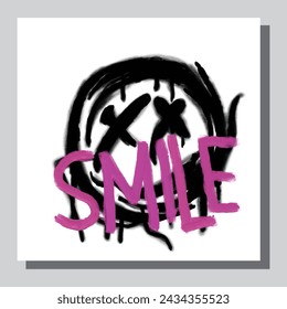 Inspirational quote smile. Modern calligraphy. Brush painted letters, vector illustration. Lettering template for banner, flyer or gift card.
