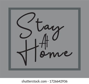 Inspirational quote "stay at home" Free Vector