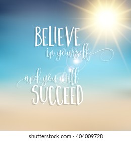 Inspirational quote summer background