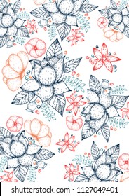 Inspirational quote vector illustration poster with flowers. Motivation lettering. Typographical poster template. Can be used for printing and wedding decoration. Do more of what makes you happy quote