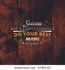 Afiche de Ilustración Inspirador del Vector de Citas. Textura de madera de época