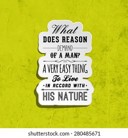 Inspirational Quote Vector Illustration Poster. Retro Paper Texture Background.