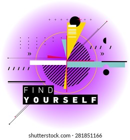Inspirational Quote Vector Illustration Poster. Modern. Geometric Wall. Colorful.  For t-shirt or other uses