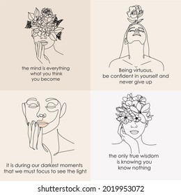 Inspirational quote for your opportunities. Line art with quote. Vector illustration