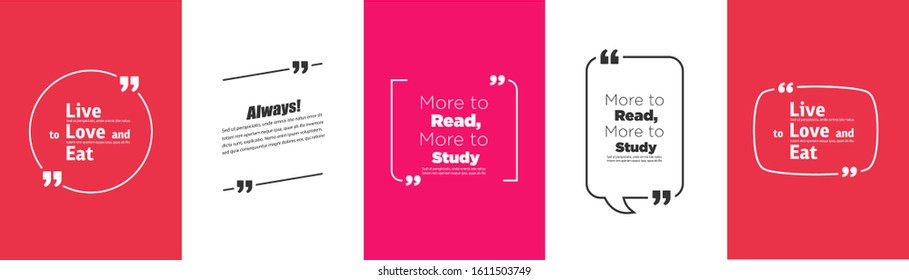 Inspirational quote for your opportunities. Speech bubbles with quote marks. Vector illustration