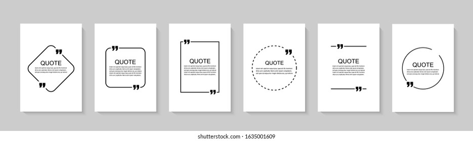 Inspirational quote for your opportunities. Speech bubbles with quote marks. Vector illustration