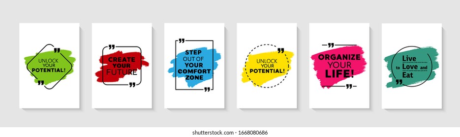 Inspirational quote for your opportunities. Speech bubbles with quote marks. Vector illustration