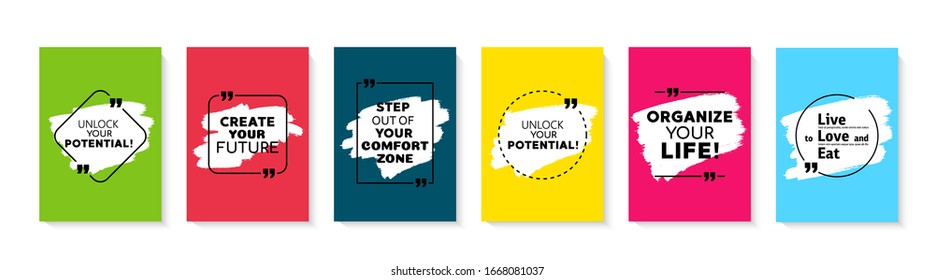 Inspirational quote for your opportunities. Speech bubbles with quote marks. Vector illustration