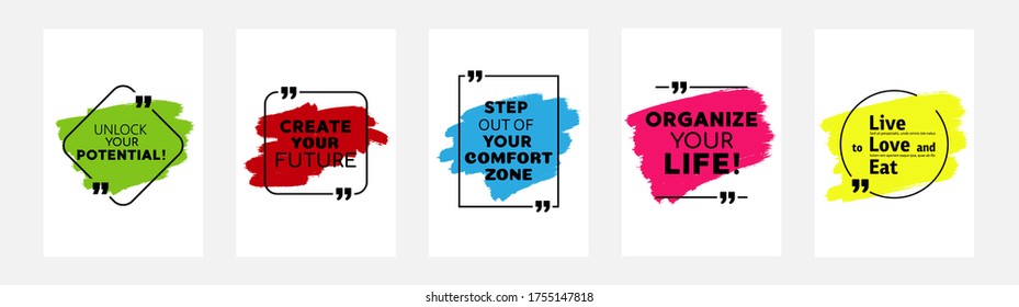 Inspirational quote for your opportunities. Speech bubbles with quote marks. Vector illustration