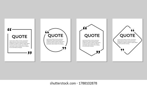 Inspirational quote for your opportunities. Speech bubbles with quote marks. Vector illustration