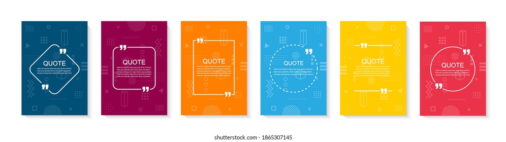 Inspirational quote for your opportunities. Speech bubbles with quote marks. Vector illustration