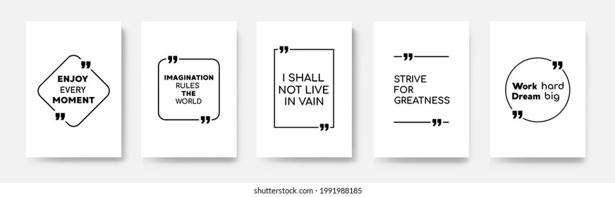 Inspirational quote for your opportunities. Speech bubbles with quote marks. Vector illustration
