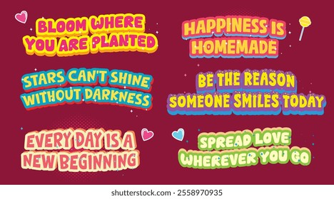 Inspirational Quotes - Colorful Motivational Typography Set