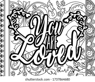 Motivational Quotes Coloring Pages Design Inspirational Stock Vector ...