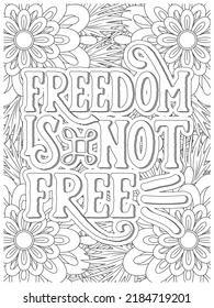 Inspirational Quotes Coloring Book Page With Floral Background.
