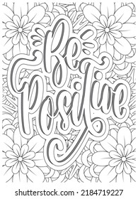 Inspirational Quotes Coloring Book Page Floral Stock Vector (Royalty ...