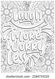 Inspirational Quotes Coloring Book Page With Floral Background.