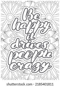 Inspirational Quotes Coloring Page Flower Background Stock Vector ...