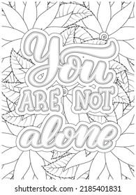 Inspirational Quotes Coloring Page Flower Background Stock Vector ...