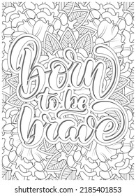 Inspirational Quotes Coloring Page Flower Background Stock Vector ...