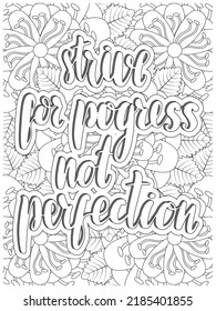 Inspirational Quotes Coloring Page Flower Background Stock Vector ...