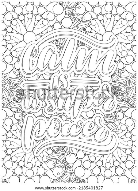 Inspirational Quotes Coloring Page Flower Background Stock Vector ...