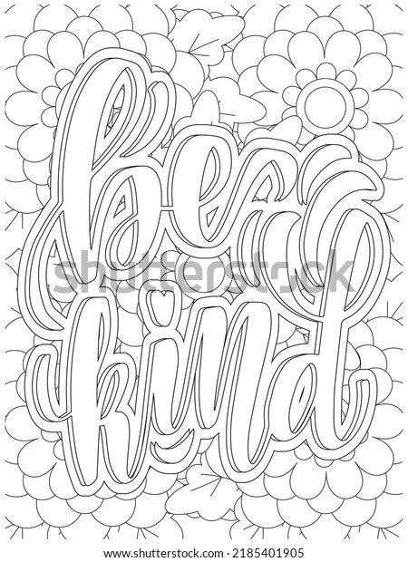 Inspirational Quotes Coloring Page Flower Background Stock Vector ...