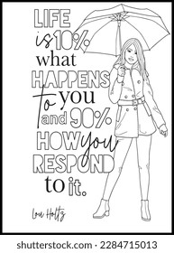 Inspirational Quotes Coloring Pages .