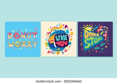Inspirational quotes creative lettering set vector